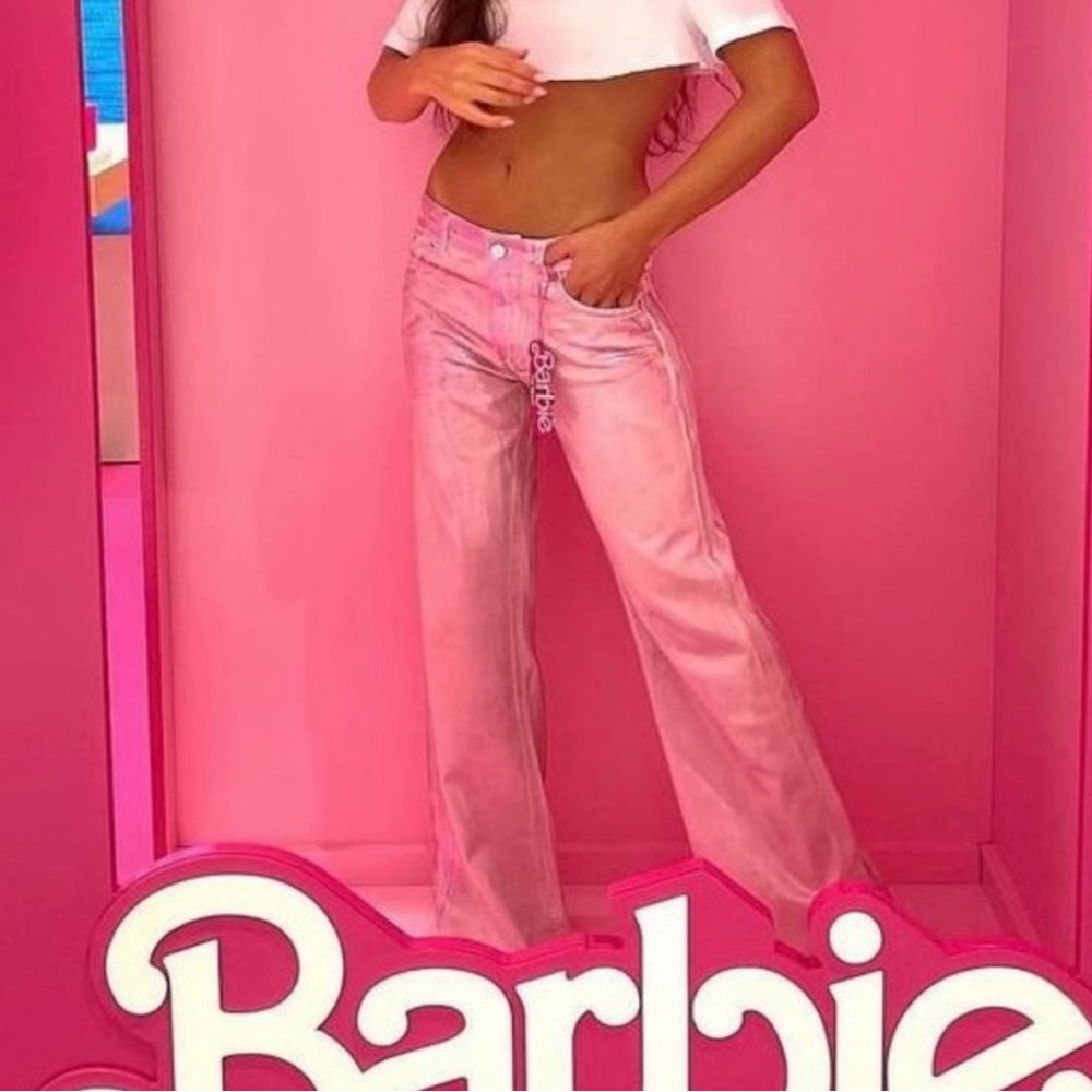 Zara x Barbie pink jeans NWT - Picture 3 of 10